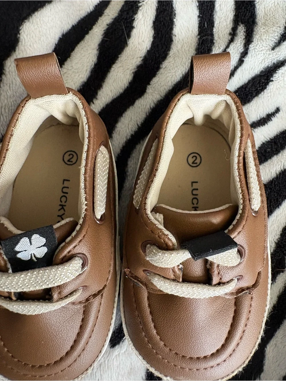 Lucky Brand Brown and Cream Toddler Lace-Up Boat Shoes